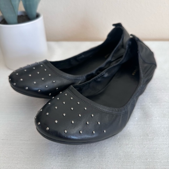 Cole Haan Black Leather Studded Flex Comfy Ballet Flats  Women’s 11B - Picture 6 of 12